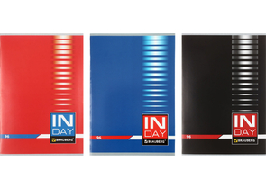 Тетрадь общая А4, 96 л. на скобе Brauberg Inday, 203×297 мм, клетка, ассорти Тетрадь общая А4, 96 л. на скобе Brauberg Inday, 203×297 мм, клетка, ассорти