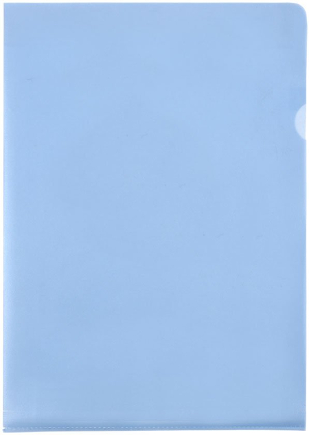 Папка-уголок пластиковая Forpus А4, толщина пластика 0,10 мм, прозрачная синяя