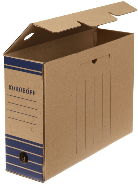 Короб архивный из гофрокартона, корешок 100 мм, 320*100*240 мм, бурый Короб архивный из гофрокартона, корешок 100 мм, 320*100*240 мм, бурый