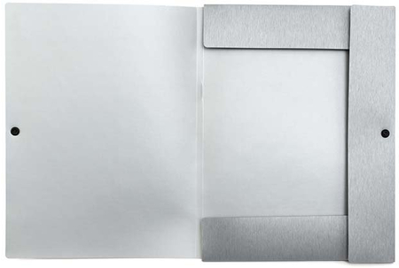 Папка-конверт пластиковая на кнопке Dune, толщина пластика 0,5 мм, серебристая