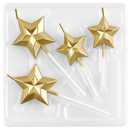 Свечи для торта с держателями Meshu Stars, 4 шт. Свечи для торта с держателями Meshu Stars, 4 шт.