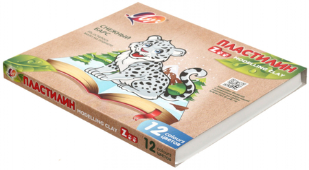 Пластилин Zoo, 12 цветов, 180 г, без стеки