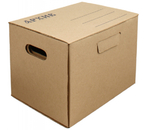 Короб архивный из гофрокартона, 324×245×235 мм, бурый с синим