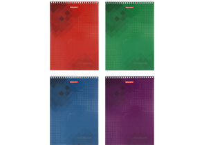 Блокнот на гребне Brauberg А4, 200×285 мм, 80 л., клетка, «Бизнес», ассорти