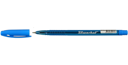 Ручка шариковая Silwerhof Slim Blue, корпус прозрачный, стержень синий