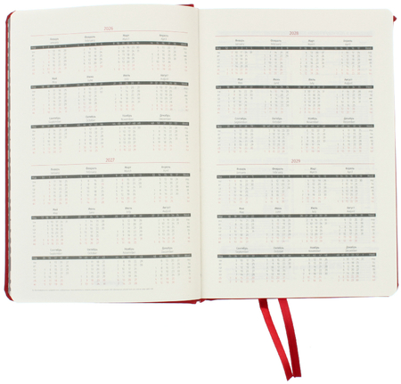 Ежедневник датированный на 2026 год Berlingo Vivella Prestige (А5), 145*215 мм, 184 л., красный