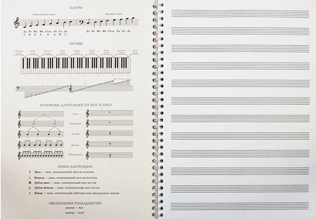 Тетрадь для нот «Скрипка и ноты», 200*279 мм, 40 л.