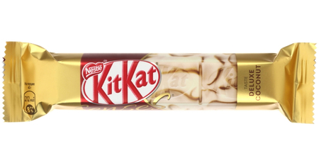 Батончик шоколадный KitKat, 40 г, Taste Deluxe Coconut, белый шоколад со вкусом кокоса и молочный шоколад со вкусом миндаля с хрустящей вафлей