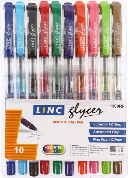 Набор шариковых ручек Linc Glycer , 10 шт., 10 цв. 