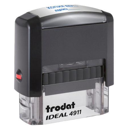 Штамп стандартный «Копия верна» (с подписью) Ideal, 38*14 мм на автоматической оснастке Ideal 4911 (без рамки)