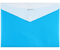 Папка-конверт пластиковая на кнопке с двумя отделениями «Вышиванка», толщина пластика 0,18 мм, голубая
