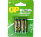 Батарейка солевая GP Greencell, AAA, R03, 1.5V, 4 шт.