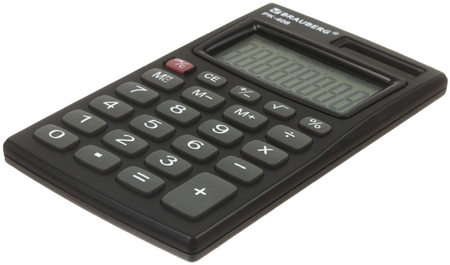 Калькулятор карманный 8-разрядный Brauberg PK-408, черный