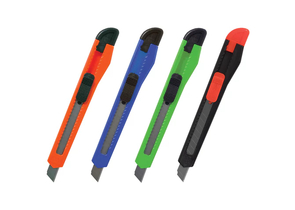 Нож канцелярский Staff Basic, ширина лезвия 9 мм, корпус ассорти Нож канцелярский Staff Basic, ширина лезвия 9 мм, корпус ассорти