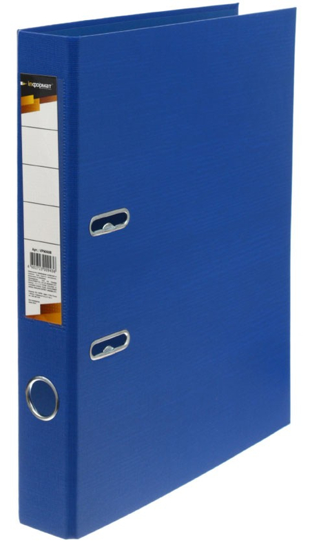 Папка-регистратор inФормат с односторонним ПВХ-покрытием , корешок 50 мм, синий