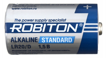 Батарейка щелочная Robiton Standart Alkaline, D, LR20, 1.5V Батарейка щелочная Robiton Standart Alkaline, D, LR20, 1.5V