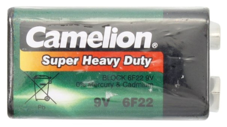 Батарейка солевая Camelion Green, 9V, 6F22P-SP1G, тип «Крона» Батарейка солевая Camelion Green, 9V, 6F22P-SP1G, тип «Крона»