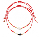 Браслет-оберег «Красная нить», 2 шт., с бисером