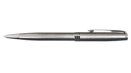 Набор ручки шариковой и кожаного футляра подарочных Parker Sonnet Stainless Steel CT, корпус серебристый