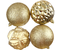 Набор шаров новогодних «Саманта» (пластик), диаметр 8 см, 6 шт., золотистый