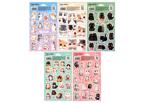 Набор наклеек бумажных Meshu, 10 шт., 12×21 см, Cute Cats