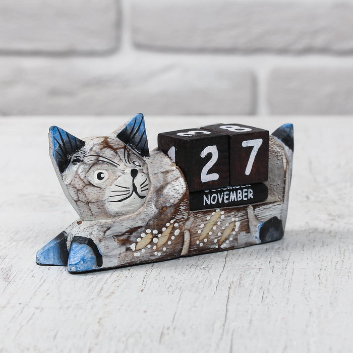 Календарь деревянный настольный 13×6,5×4 см, «Кошка» (англ.яз.: месяцы) Календарь деревянный настольный 13×6,5×4 см, «Кошка» (англ.яз.: месяцы)