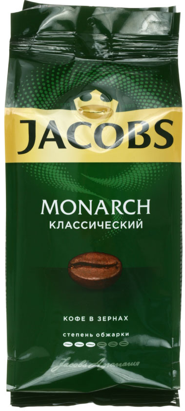 Кофе натуральный в зернах Jacobs Monarch «Классический», 230 г, среднеобжаренный