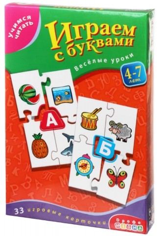 Игра настольная «Учимся читать», «Играем с буквами», 4-7 лет