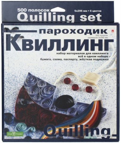 Набор для квиллинга, 500 полосок, 5*295 мм, 6 цветов, «Пароходик» Набор для квиллинга, 500 полосок, 5*295 мм, 6 цветов, «Пароходик»