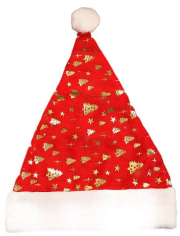 Колпак новогодний Sima-Land, 29*40 см, «Ёлочки и звёзды», красный