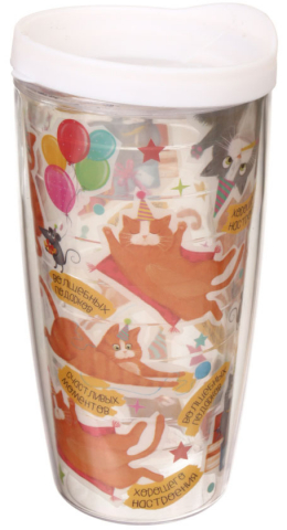 Термокружка «Котики», 450 мл, высота 165 мм