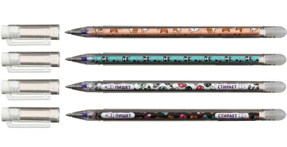 Ручка гелевая «Юнландия. Пиши-стирай. Зверушки» «Щенята», корпус ассорти, стержень синий Ручка гелевая «Юнландия. Пиши-стирай. Зверушки» «Щенята», корпус ассорти, стержень синий