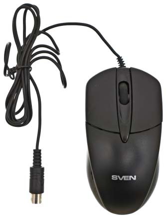 Мышь компьютерная Sven RX-112 , PS/2, проводная, черная