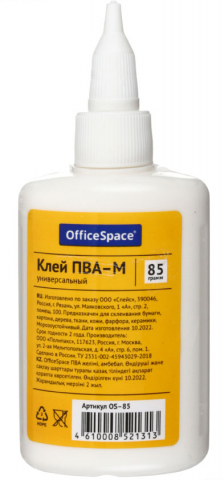 Клей ПВА OfficeSpace, 85 г (85 мл)
