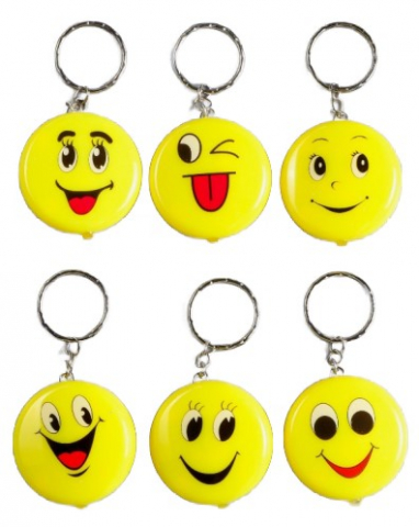 Фонарик светодиодный на кольце Sima-Land, 4*4*1 см, «Смайлик-рожица», ассорти