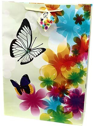 Пакет подарочный Karotti, 33+10*45 см, «Цветы, Mix» (цена за 1 шт.)