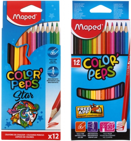 Карандаши цветные Maped Color Peps, 12 цветов, длина 175 мм, ассорти