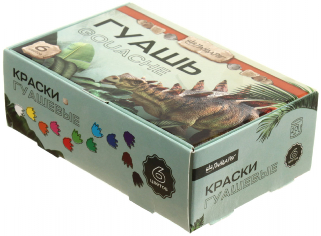 Гуашь «Мир динозавров» 6 цветов×20 мл