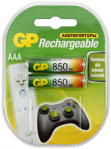 Аккумулятор GP, AAA, 1.2V, 850 mAh, (2 шт. в упаковке)