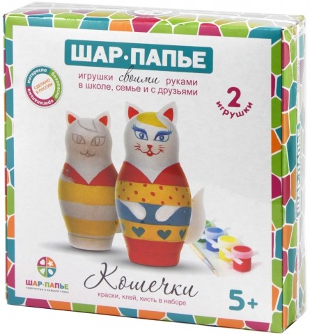 Набор для создания игрушки «Шар Папье», «Кошечки» (2 игрушки в наборе)