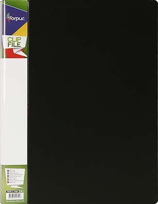 Папка пластиковая с боковым зажимом и карманом Forpus, толщина пластика 0,6 мм, черная