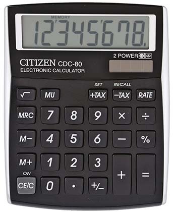 Калькулятор 8-разрядный Citizen CDC-80, черный