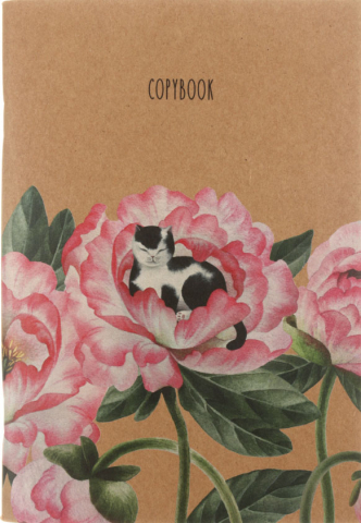 Тетрадь общая А5, 48 л. на скобе «Котенок в пионах», 140*202 мм, клетка Тетрадь общая А5, 48 л. на скобе «Котенок в пионах», 140*202 мм, клетка