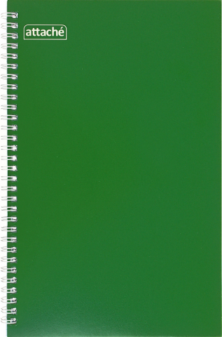 Тетрадь общая А4, 80 л. на гребне Attache, 180*280 мм, клетка, темно-зеленая
