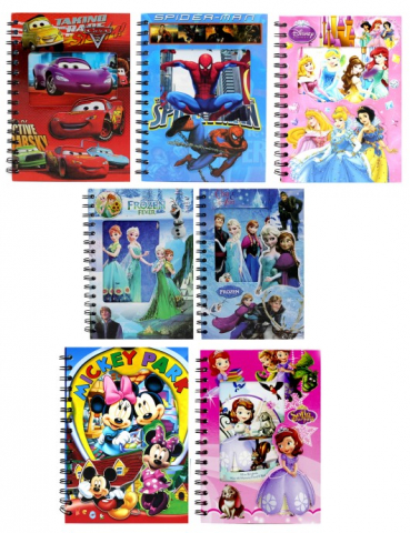 Книжка записная детская на гребне (А5), 150*210 мм, 60 л., линия, ассорти Книжка записная детская на гребне (А5), 150*210 мм, 60 л., линия, ассорти