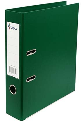 Папка-регистратор Forpus с двусторонним ПВХ-покрытием , корешок 70 мм, зеленый