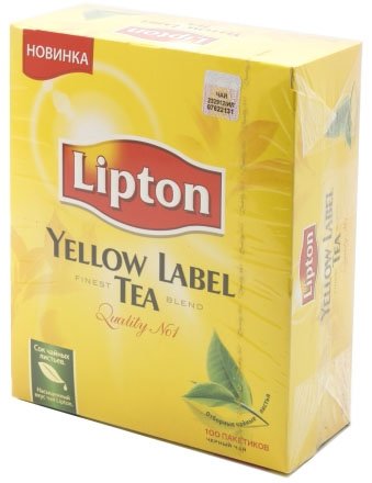Чай Lipton Yellow Label Tea , 200 г, 100 пакетиков, черный чай