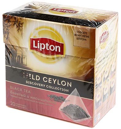 Чай Lipton ароматизированный пакетированный, 36 г, 20 пирамидок, Mild Ceylon, черный чай