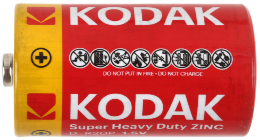 Батарейка солевая Kodak Super Heavy Duty Zinc D, R20, 1.5V