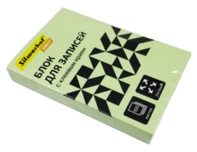 Бумага для заметок с липким краем Silwerhof Daily, 51*76 мм, 1 блок*100 л., зеленая, пастель